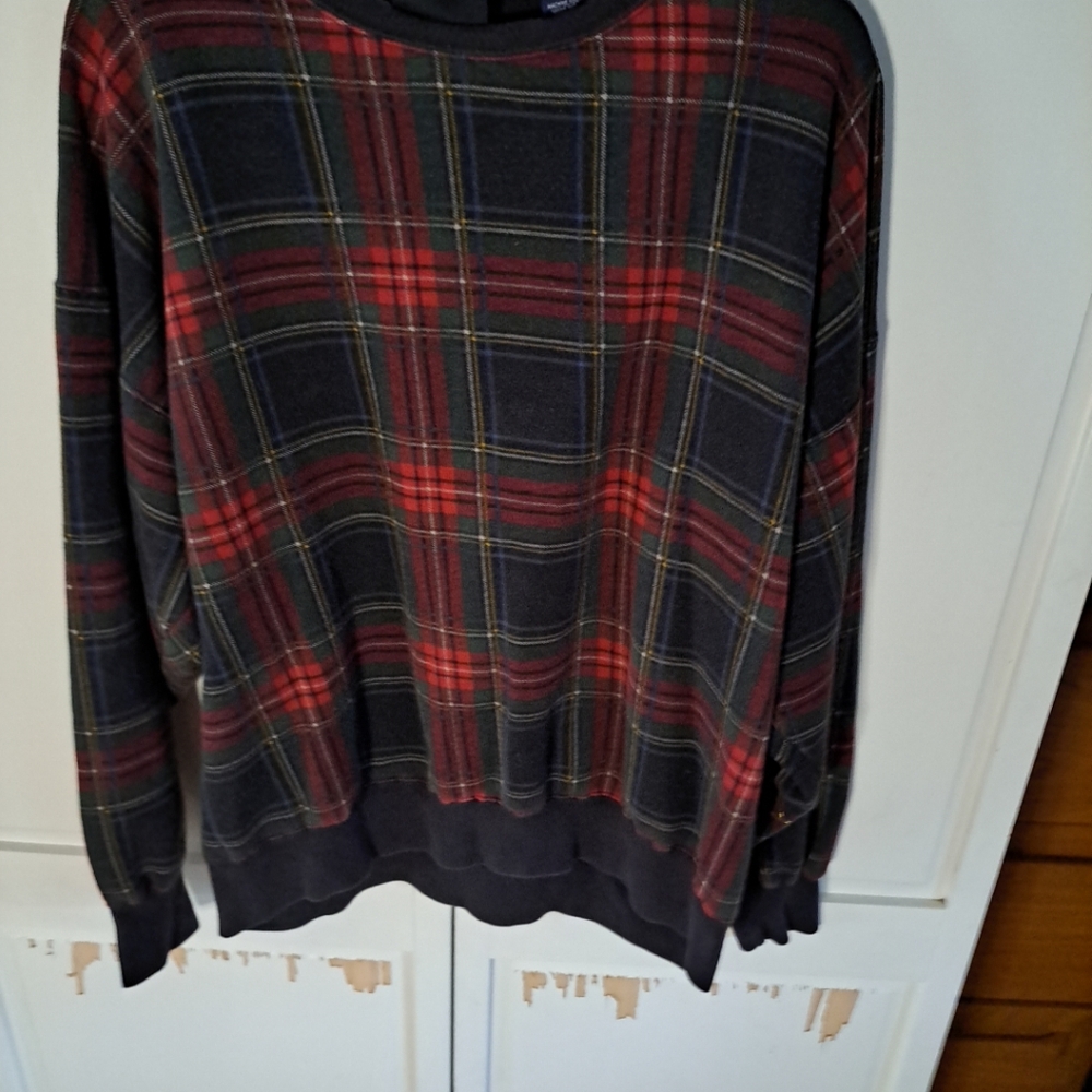 vintage crable sportswear scottish tarten sweater sz L